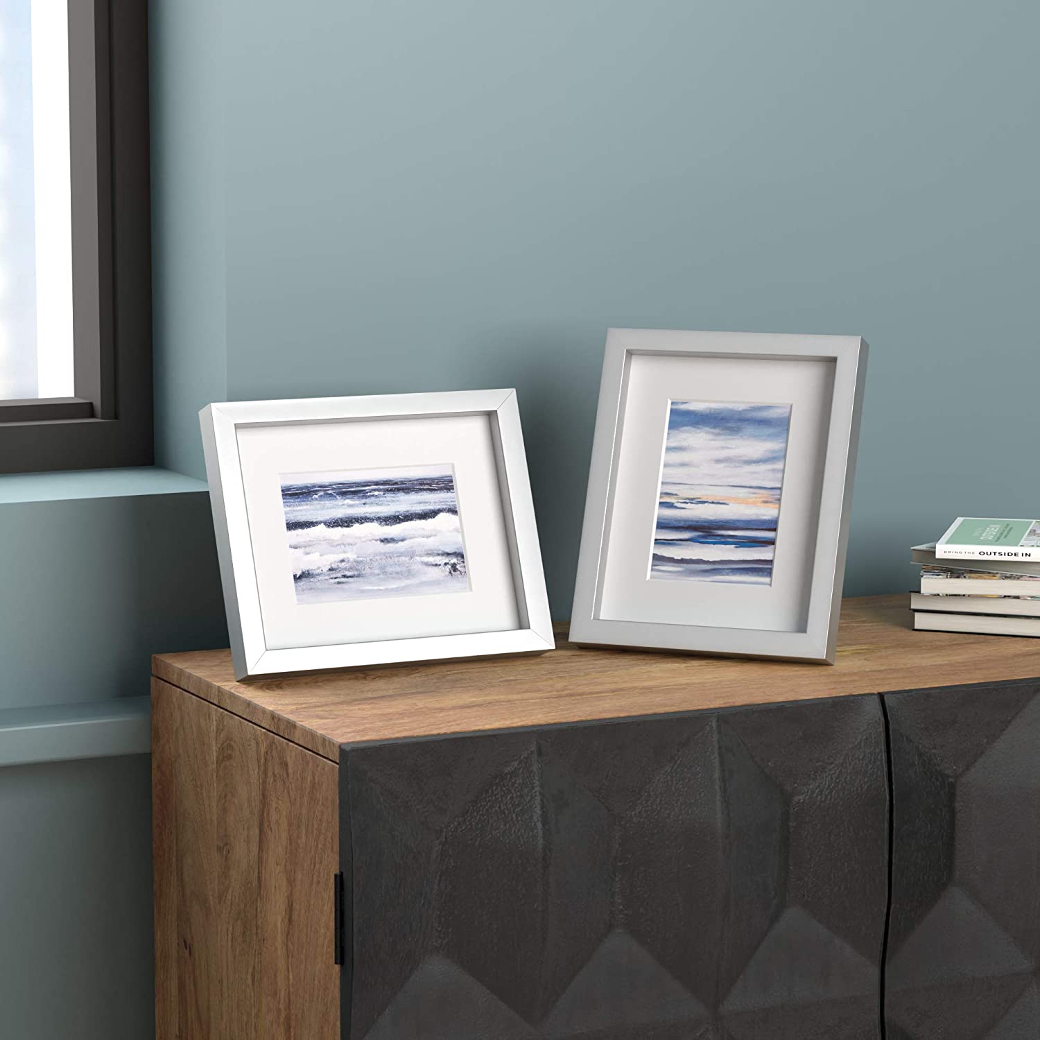 Matted Photo Frame with Stand, Set of 2 | 8 Matted Photo Frame with Stand, Set of 2 | 8